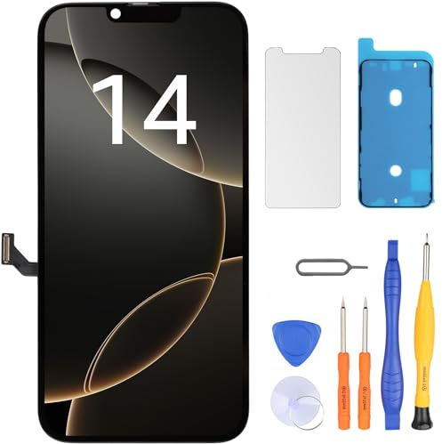 LL TRADER pantalla para iPhone 14, 6.1 FHD pantalla táctil de repuesto para iPhone 14 LCD digitalizador con herramienta de reparación U01