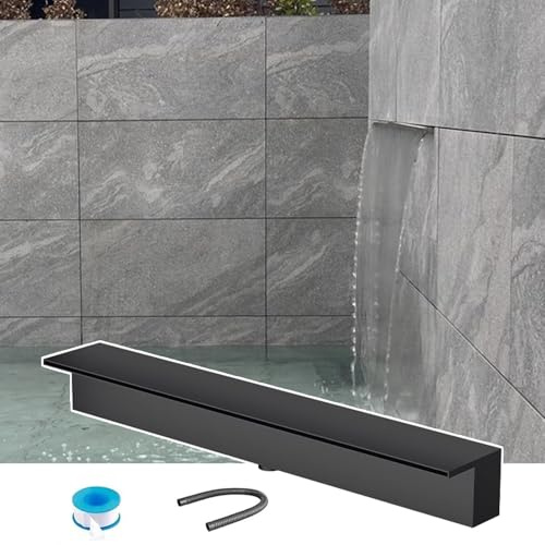 cascade piscine Cascade De Déversoir Encastrée Au Mur, Sortie De Pulvérisation Décorative Pour Fontaine De Cour/ruisseau/aquarium, 12 16 18 23 24 34 36 40 48 60 72 Pouces De Large, Boîtier De Montage