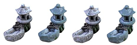 MINAOLULUS 4 Piezas de Torre de Piscina de Resina para Jardín de Hadas, Decoración Duradera y Diseño Clásico en Miniatura para Vistas de Jardín en Mini