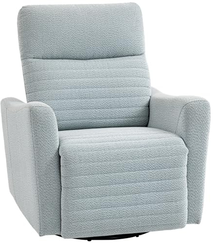 HOMCOM Poltrona reclinabile, poltrona relax con poggiapiedi, girevole a 360°, reclinabile, seduta grande, schienale e braccioli imbottiti, tessuto in lino, per soggiorno, ufficio, home cinema