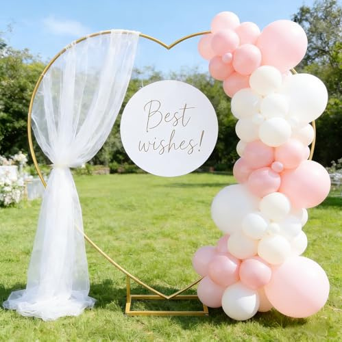 Herz Hochzeitsbogen, 2x2 m Ballonbogen Mit 2 Wasserbeuteln, Metall Herzförmiger Bogen Ständer, Hochzeit Blumen Herzförmiges Ständer Für Hochzeit, Babyparty, Geburtstag, Jubiläum, Party Dekoration