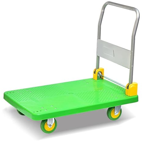 Carrello a spinta piatta Carrello pieghevole a pianale Carrello con piattaforma Carrello con 4 ruote pieghevoli for spostamento e caricamento(72 * 48cm)