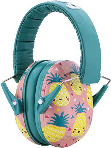 Snug Kids Earmuffs – Noise Reduction for Toddlers & Children – Adjustable, Lightweight, Foldable, Soft & Comfortable - Pineapples
