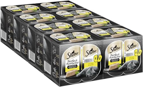 SHEBA Perfect PORTIONS Katzen Nassfutter Einzelbeutel á 37,5g (8x3x(2x37,5g), Huhn)