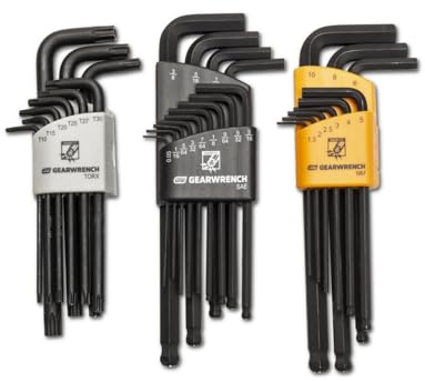 GEARWRENCH 31 Piece Magnetic Long Ball End SAE/Metric/Torx Hex Key Set - 83527, Large