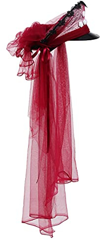 COSDREAMER Viktorianischer Hut für Damen, Gothic-Stil (Rot)