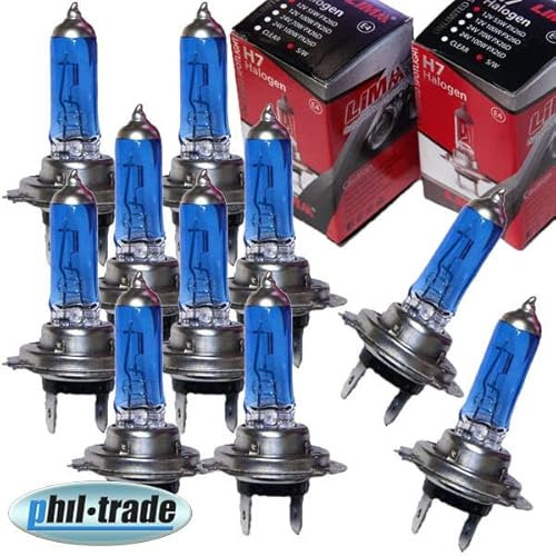 Recambo 10x Halogen H7 Scheinwerferlampe Birne 70W 24V Abblendlicht Fernlicht Glühlampen | E - Prüfzeichen | Sockel PX26d - Xenon Weiß