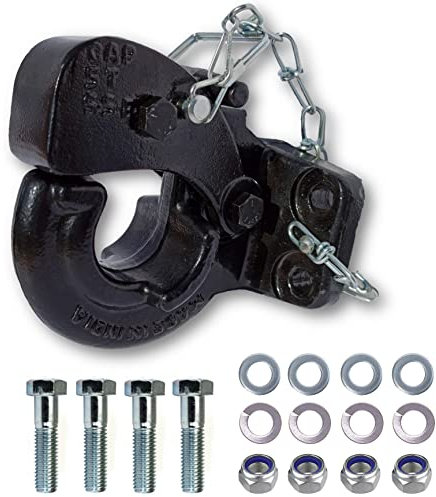 XIMPLIO Universelle AHK Kombikupplung Kombinationskupplung für Anhängerkupplung Kupplungsöse - 4 Loch 85x45 mm für Off-Road, Traktor, Transporter, LKW (mit Schraubenset, Zuglast 5.000 kg)
