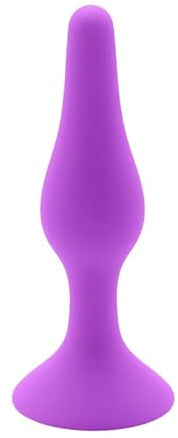 BONDAGERIE® Plug anale viola in silicone medico 100% sicuro, con ventosa, sextoys buttplug, Taglia S