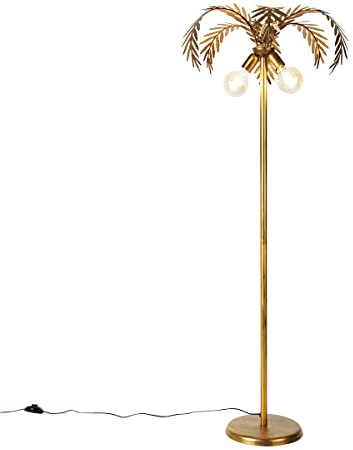 Qazqa botanica - Lampadaire - 2 lumière - H 1560 mm - Doré/Laiton - Rétro - éclairage intérieur - Salon I Chambre I Cuisine I Salle à manger