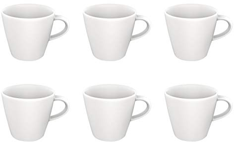 Villeroy & Boch Manufacture Rock Blanc Lot de 6 tasses à café, en porcelaine, 220 ml