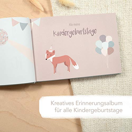 Mintkind® „Alle meine Kindergeburtstage“ Erinnerungsalbum vom 1. bis zum 12. Geburtstag | Fotoalbum zum Selbstgestalten | Erinnerungsbuch zum Ausfüllen für Mädchen und Jungen Fotobuch Album