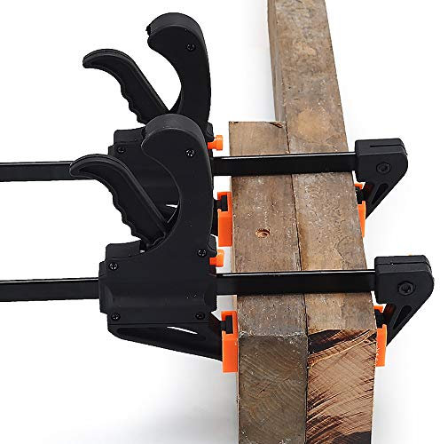 Sargentos Carpintero 2 PCS 4 pulgadas Plástico F Abrazaderas Conjunto Barra F Pinzas Clip Clip Grip Rápido Ratchet Suelte Woodworking DIY Mano Herramienta Kit Hogar Herramientas de Gadget Mano Sargent