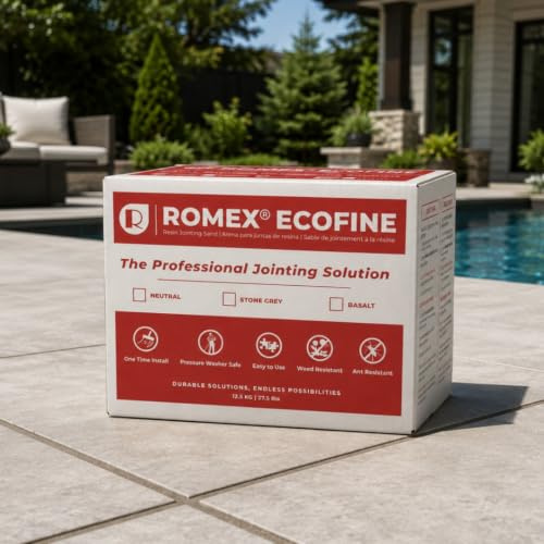 ROMPOX ECO-FINE - Color Update - Sand & Resin Joint Mortar: Triple Strength Formula for Narrow & Wide Joints, Porcelain, Pavers & Natural Stone. Pressure Washer Safe, Weed Free & Easy Installation.