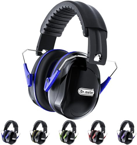 Dr.meter Casque Anti Bruit Adulte, Casque Antibruit Réglable SNR 31dB avec Sac de Transport Serre-tête Souple pour Milieu Bruyant ou Stressant nero+giallo nero+viola