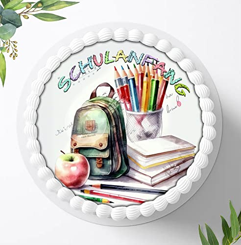 Für die Geburtstags Torte, Zuckerbild zum Schulanfang, Essbares Foto für Torten, Fondant, Tortenaufleger Ø 20cm, 1415z