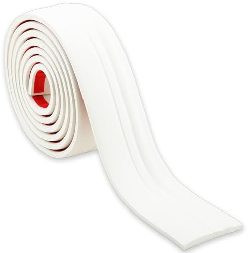 Flexible Foam Baseboard Molding Trim, 4 Inch Self-Adhesive Vinyl Wall Base, Peel and Stick Design Vinyl Wall Base | Caulk and Trim Strips for Floor, Chair Rail and More, 16.4 ft
