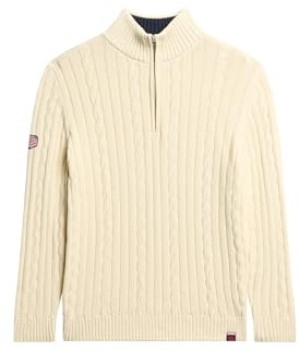 Superdry Damen Rugby-Strickpullover mit halblangem Reißverschluss