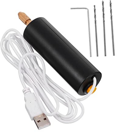 POPETPOP Herramienta Rotativa USB Mini Taladro Eléctrico Portátil para Bricolaje y Joyería, Carga USB Recargable, Herramienta de Perforación de Mano para Manualidades, 1 Unidad