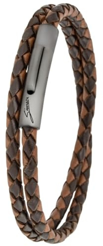 Simaru Premium läderarmband tillverkat i Tyskland, för kvinnor och män, unisex äkta läderarmband flätat med krok i rostfritt stål, hudvänligt, XL - Handgelenkumfang von 18-19cm, Läder