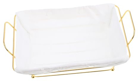 GETAJGHSD Cesta De Almacenamiento De Hierro Forjado, Cestas De Despensa, Cestas De Alambre Dorado, Bandeja Decorativa, Panera, Cajas De Pan, Decorativas, Cesta Rectangular, Cesta De