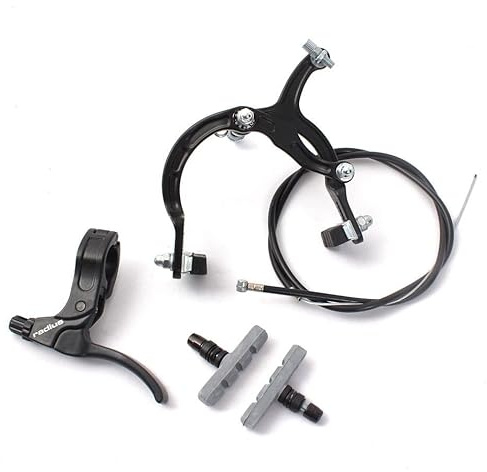 KHEbikes BMX Bremsen-Set, Sidepull Cantilever Vorderradbremse, Schwarz, mit Acme Bremsschuhen und Radius Bremshebel