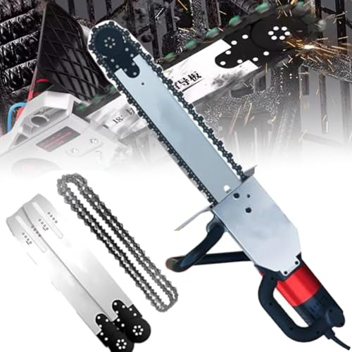 Motosierra Eléctrica Cortadora de Muros, Hormigón Motosierra, Cortadora de Muros con Cadena de Diamante sin Escobillas, Rozadora de Muros para Hormigón Armado,350