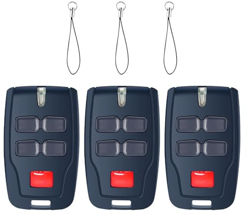 Set di 3 telecomandi 4 canali 433.92 MHz – Compatibile con sistemi di porte da garage di BFT MITTO B RCB04 R1 / RCB02 / Cool C4 – Sostituzione ideale