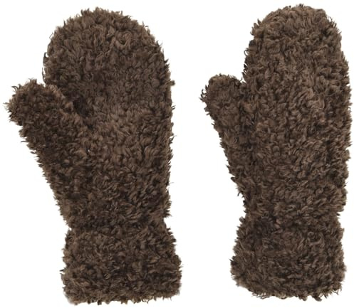 styleBREAKER Damen Fäustlinge Teddyfell Fleece | Elastische Passform für 16-21 cm Handumfang, 25 cm Gesamtlänge, 9 cm Daumenlänge, Gummizug, ohne Finger.
