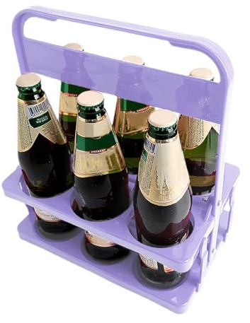 Porte-bière avec poignée,Porte-bière, Porte-Bouteille Pliable pour Livraison de Boissons à 6 Trous, Transporteur portatif de Stockage de Boissons pour Le Barbecue de Jardin, la Maison, Le Restaurant,