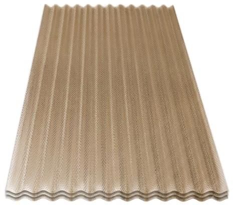 KAISER plastic® Wellplatte Wabe | Xtra Strong (PC) | Wabenstruktur und rauchbraun, bronze | Welle 76/18 | verschiedene Sets (4, 104,5 x 200 cm)