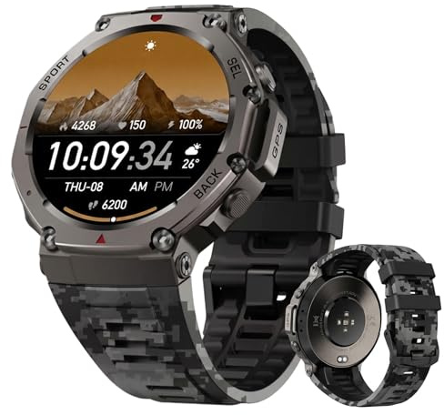Sekoda GPS Smartwatch - 2026 Último Impermeable Reloj Inteligente Deportivo Pulsera Fitness, Monitor de Actividad Batería Duradera para Correr Ciclismo en Exteriores Hombre Mujer (Camuflaje)
