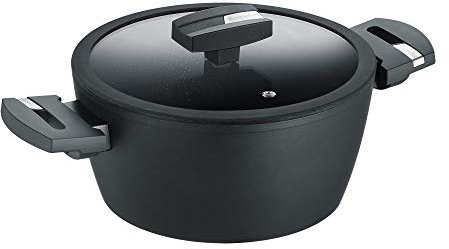 Berndes Balance Induction Kochtopf Enduro, 20 cm, Induktion, Topf extrem Kratzfest, Guss-Optik, allherdtauglich, Aluminium, schwarz