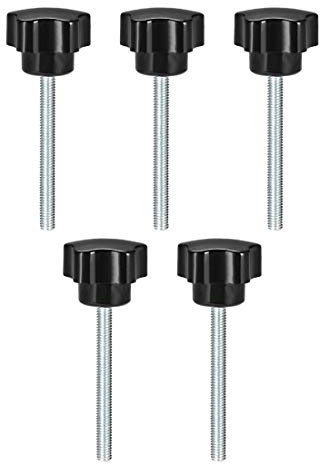 sourcing map 5 Stk. Sterngriffe Flügelschraube Außengewinde Stahl Zinklegierung Bolzen PP M6 x 60mm DE de