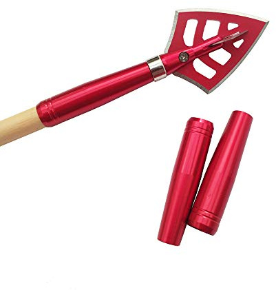 SHARROW 12pcs Bogenschießen Pfeil Aluminiumeinsatz Verbinden Sie die Pfeilspitze Aluminium Pfeile Insert für 8mm Bambuspfeile Holzpfeile Pfeilschaft (Rot)