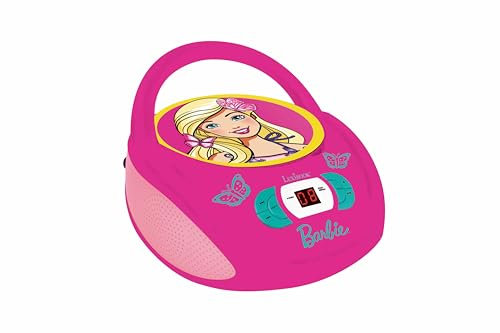 Lexibook, Barbie, Radio Lecteur CD, Prise écouteurs, Entrée Line-in, Pile ou Secteur, Rose/Jaune, RCD108BB