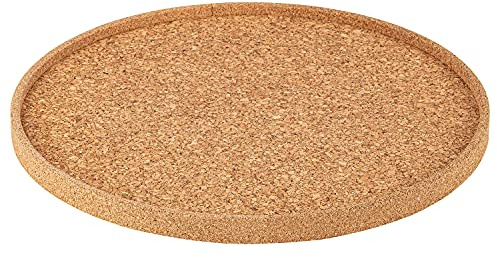 Korktablett rund 29,5 cm Durchmesser | Serviertablett aus Naturkork | Flüssigkeitsabweisendes Tablett für Küche, Haushalt und Gastronomie | Nachhaltiges Tablett in Kork-Holz-Optik