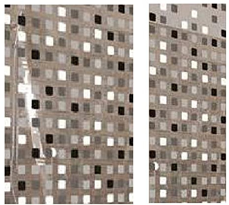 2 Austauschrollos Erstzrollos128x240 u. 53x240 cm für Eck-Duschrollo Mosaik, grau, von Kleine Wolke