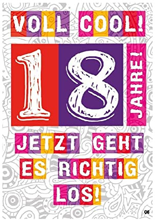 Depesche 0011673-006 - Glückwunsch-Karte zum 18. Geburtstag, ausgefallene Geburtstagskarte mit Musik, Spruch und beweglichen Elementen, inkl. Umschlag, 14,8 x 21 cm