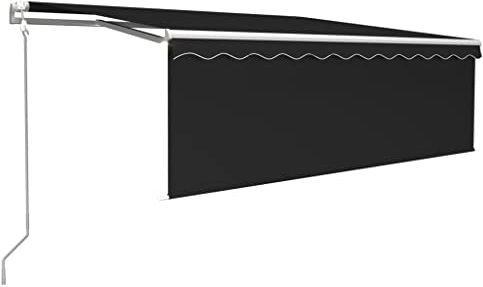 vidaXL Gelenkarmmarkise Automatisch mit Jalousie Markise Sonnenmarkise Balkonmarkise Sonnenschutz Sichtschutz Garten Terrasse Balkon 4x3m Anthrazit