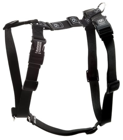 Blue-9 Buckle-Neck Balance Harness, Fully Customizable Fit No-Pull Harness, Ideal for Dog Training and Obedience, Made in The USA, Black, Medium/Large