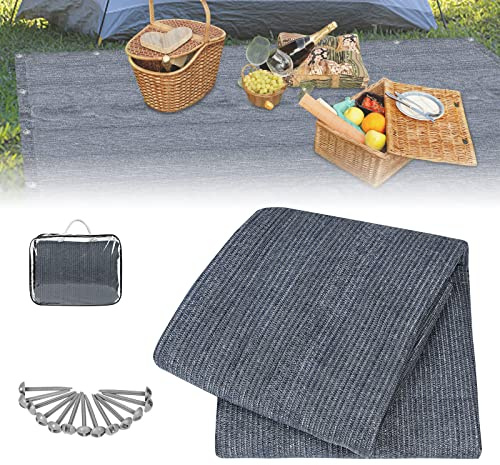 YARDIN Vorzeltteppich 300 x 500 cm Camping Teppich Zeltteppich Zeltunterlage Waschmaschinenfest rutschfest Schimmelfrei Vorzeltteppiche für Wohnmobil Outdoor inkl Tragetasche