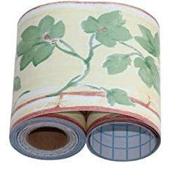 WYLNEP Bordure de papier peint Feuilles vertes Décoration murale amovible Frise Murale Autocollant en PVC imperméable Plinthe Autocollant 10X1000CM