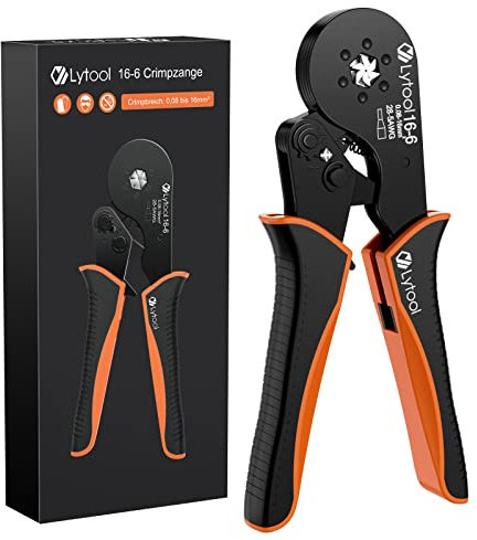 Lytool Pinza Crimpatrice 0.08-16 mm², Pinza Crimpatrice Esagonale per Cavi Elettrici,Crimpatrice Capicorda Elettrica per Cavo Elettrici,Manutenzione del Elettrico,Utensili Elettrici per Uso Domestico