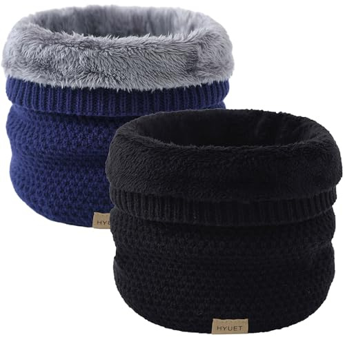 HYUET Tubhalsduk, vinter, rund halsduk, tjock fleece, halsvärmare, fodrad, mjuk, termisk halsvärmare, halsduk, slang, halsvärmare, herr och dam, för sport, skidor, one size