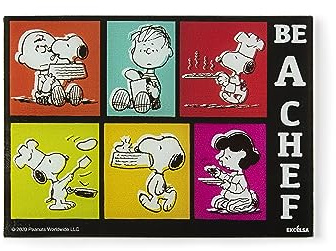 Excelsa Peanuts Be Planche à découper pour cuisine, verre incassable, 25 x 35 cm