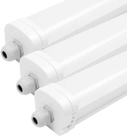 Ledvion 3er Set Feuchtraumleuchte LED 150cm 48W 130lm/W 4000K IP65 | Koppelbar fuer Garage Werkstatt Keller und trockene Innenraeume mit einfacher Montage