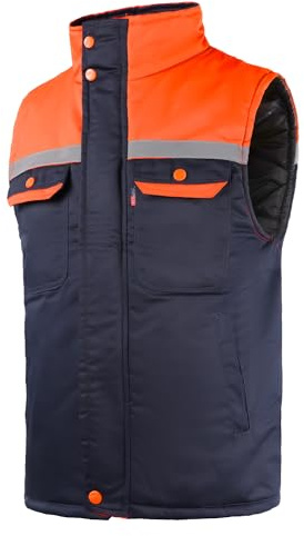Yukirtiq Mens Hi Viz Vest Winter Padded Gilet Bodywarmer Quilted Sleeveless Work Jacket