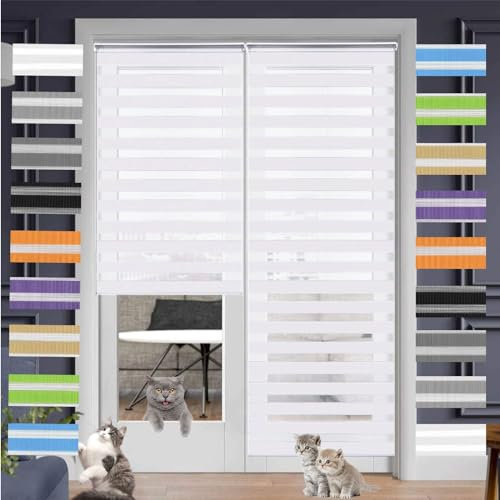 Verdunklungsrollo Klemmfix 115 x 340 cm Hitzeschutz Energiesparend Seitenzugrollo Doppelrollo Thermorollo inkl. Montagematerial für Wohnzimmer Küche Büro, Weiß