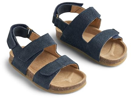 Wheat unisex barn tåfria kork-sandaler Cameron äkta läder lära-gå-sko, 1432 marinblå, 33 EU
